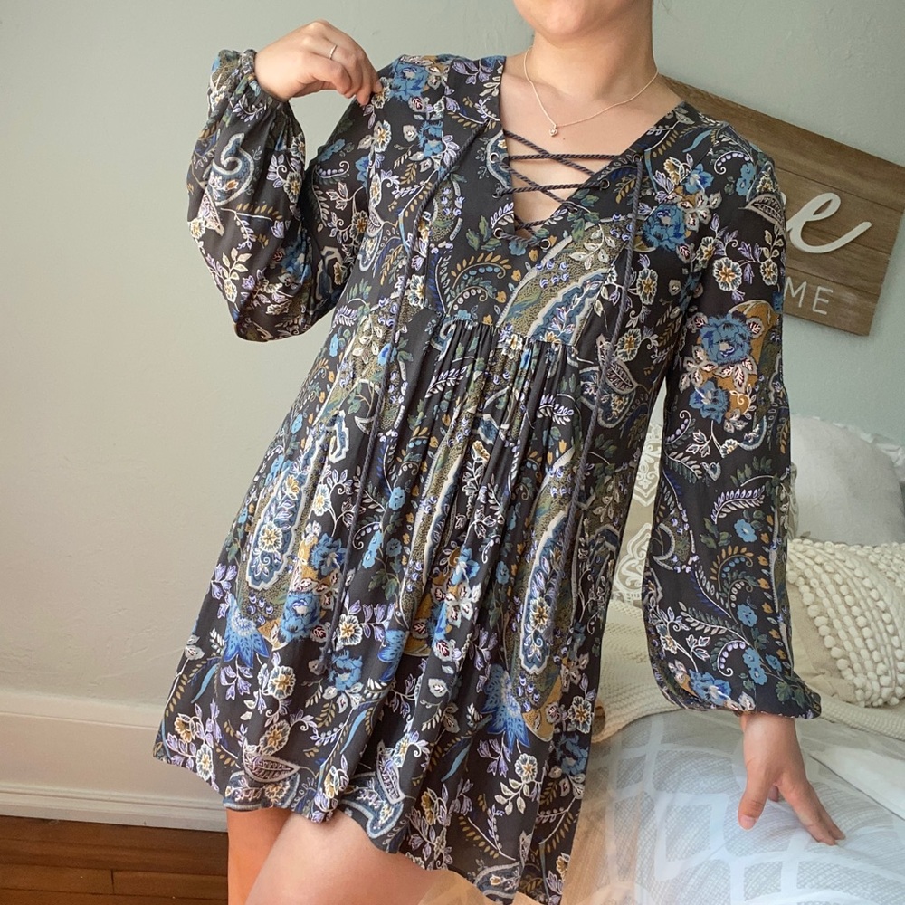 Free People L Rain‎ or Shine tunic boho Dress size xs